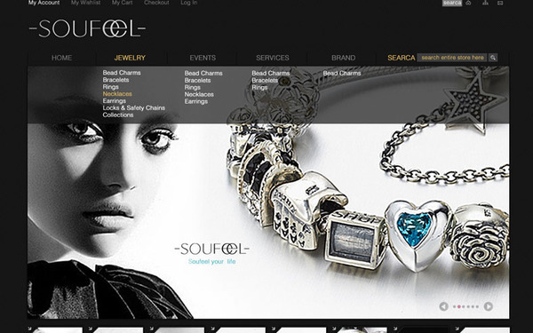 SOUFEEL首饰品牌官网设计——在唐设计