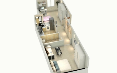 45平小户型两室一厅简洁设计