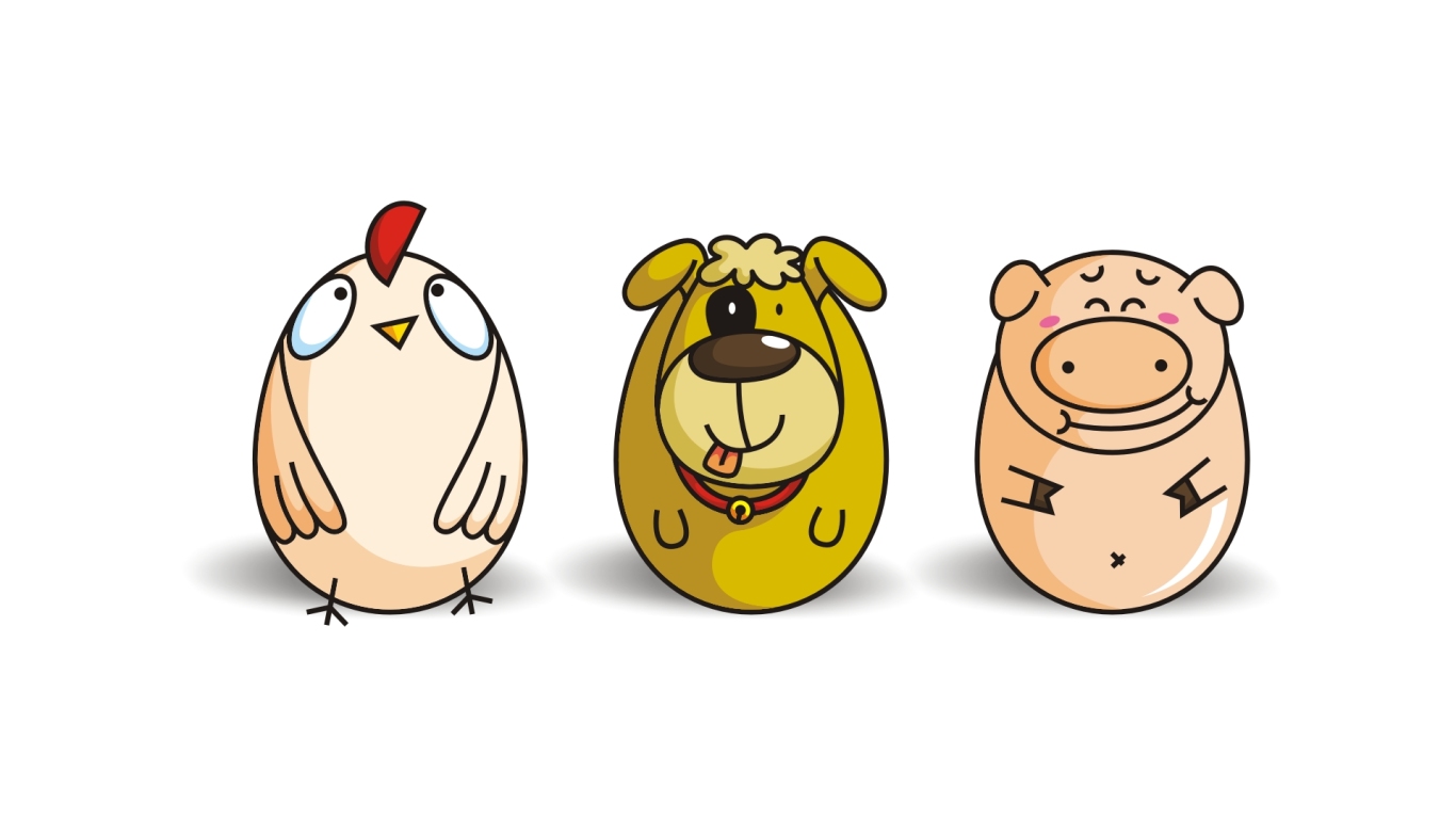 十二生肖蛋品LOGO，卡通形象设计图7