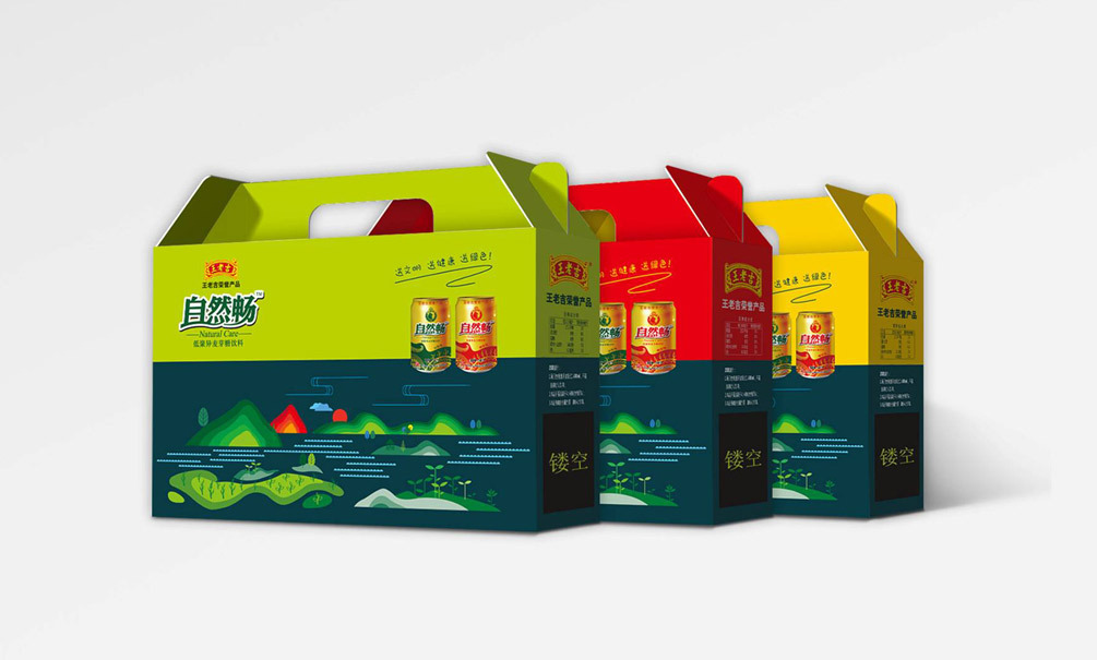 王老吉旗下品牌自然畅礼盒包装设计图8