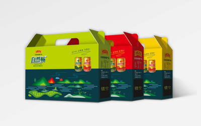 王老吉旗下品牌自然暢禮盒包裝設計