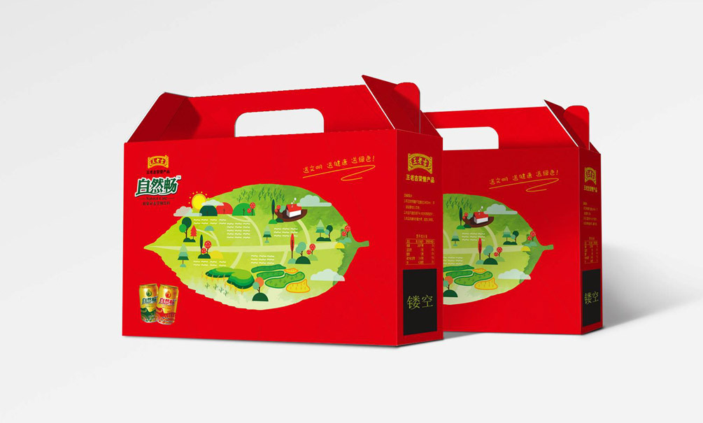 王老吉旗下品牌自然畅礼盒包装设计图14