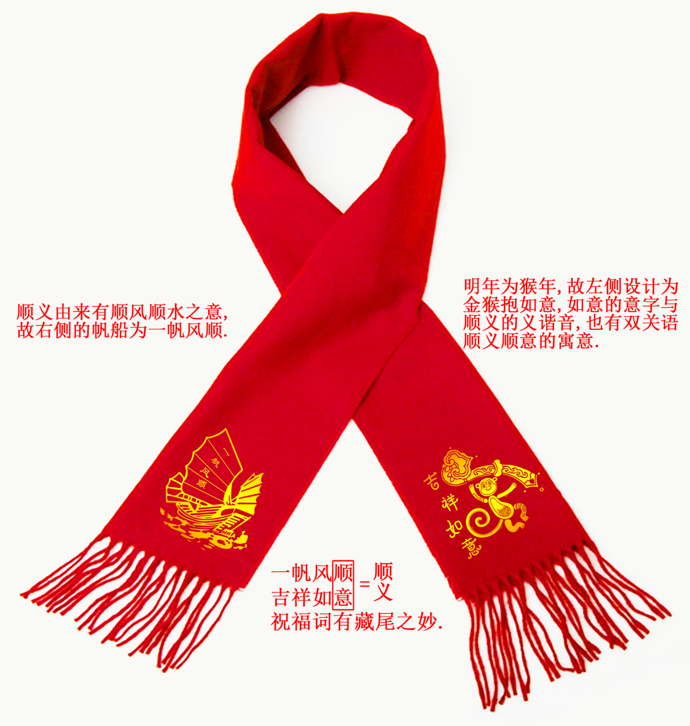 順義鮮花港春節活動圍巾設計圖0