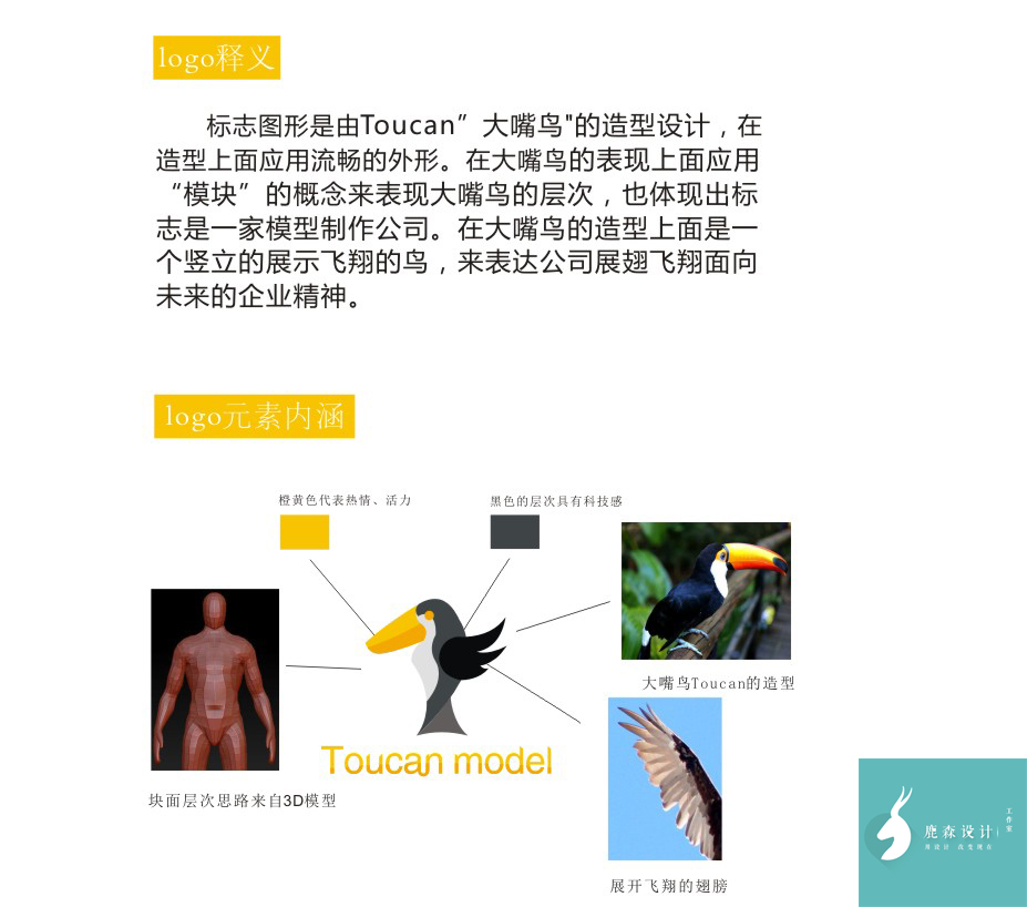 Toucan model模型公司标志设计图2