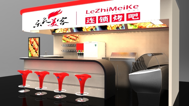 乐炙美客烤吧店中店开放式设计与效果展示图2