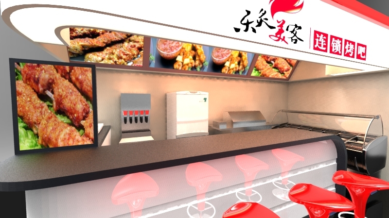 樂炙美客烤吧店中店開放式設計與效果展示圖3