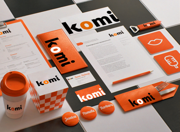  komi海鲜牛排自助餐厅 品牌logo设计图2