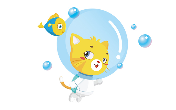 猫咪爱上鱼吉祥物设计图8