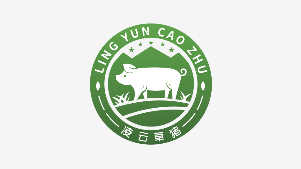 凌云草猪logo设计