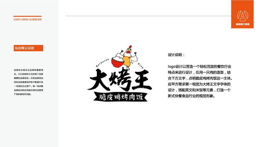 大烤王脆皮鸡烤肉饭LOGO设计中标图1