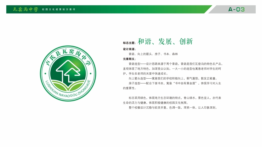 卢氏县瓦窑沟中学标志方案设计图2