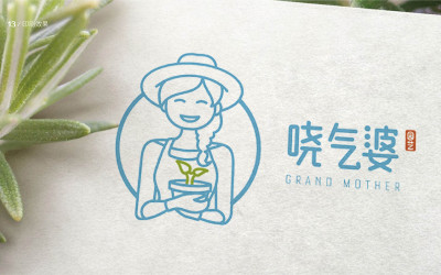 嘵氣婆花藝logo設計