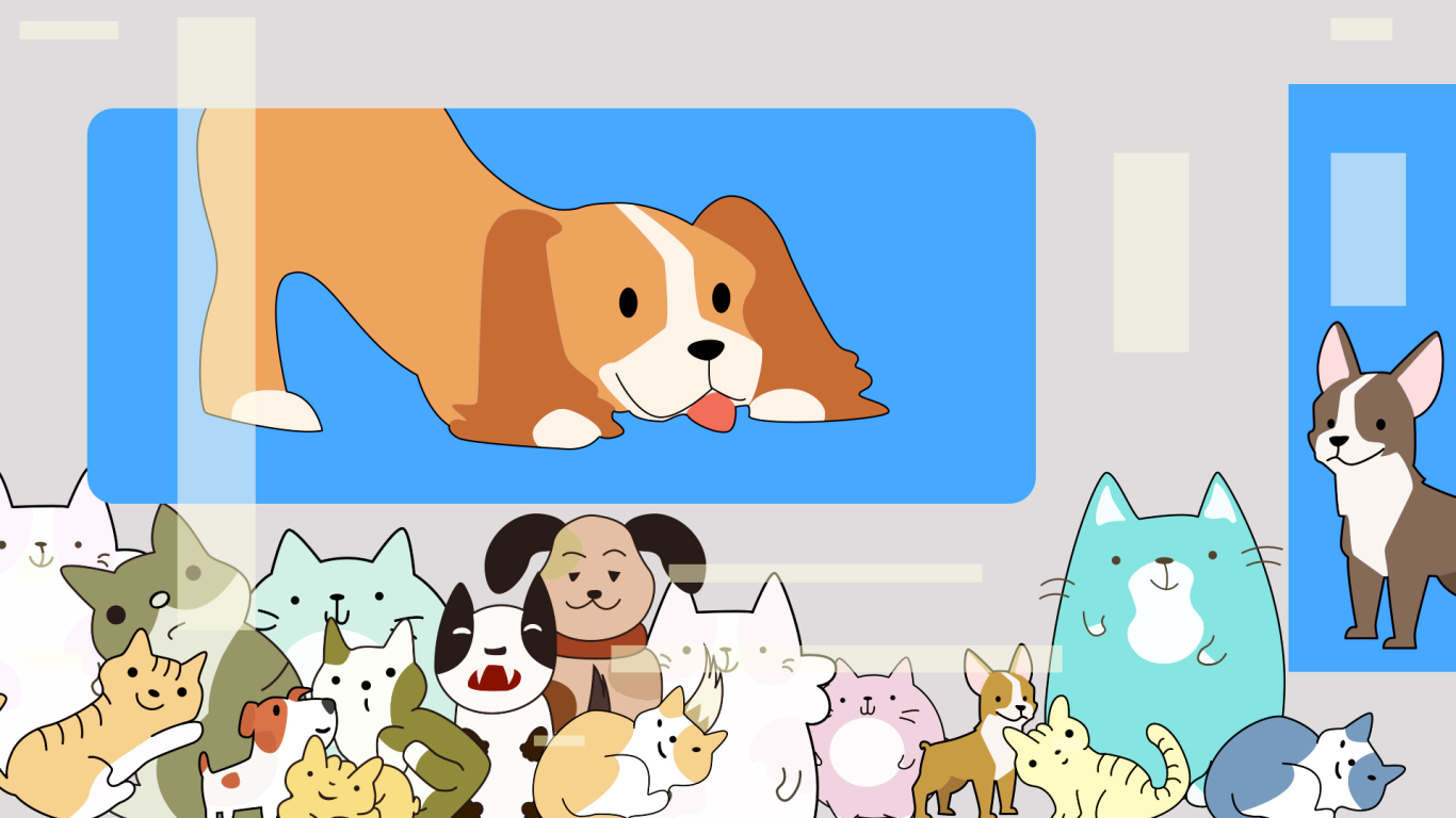 猫狗网页插画图1
