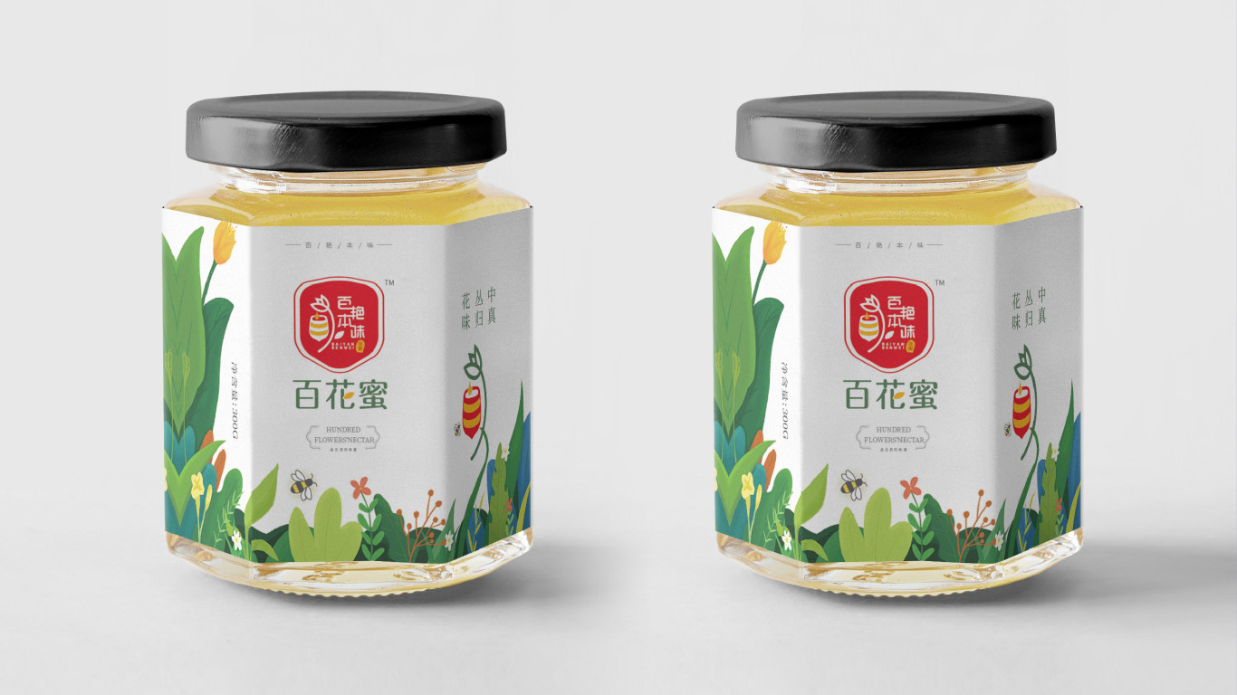 百艳本味蜂蜜品牌包装设计中标图3