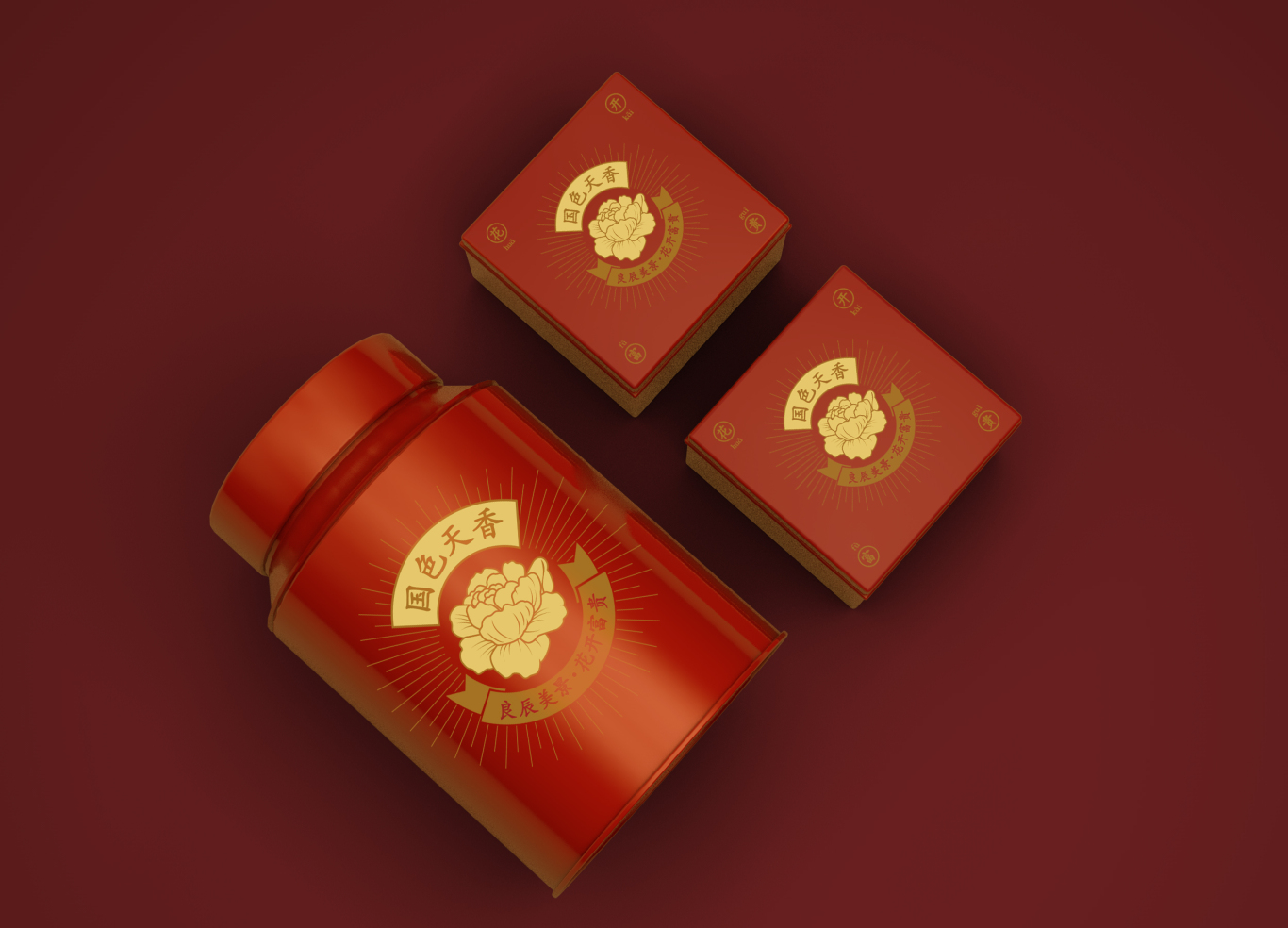 國色天香茶包裝設計圖1