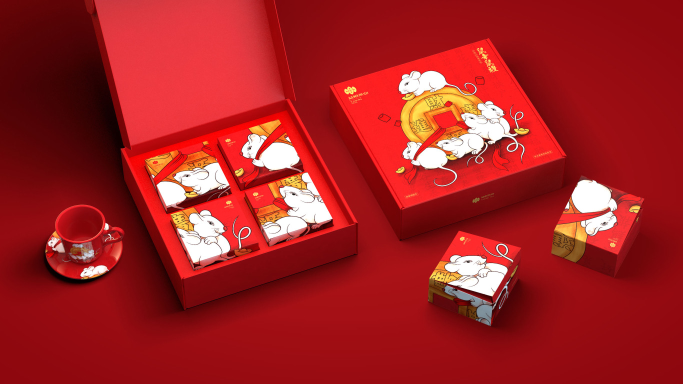 鼠年茶叶包装礼盒设计图1