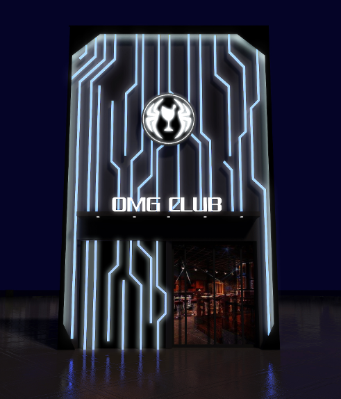 OMG CLUB酒吧门头设计图0