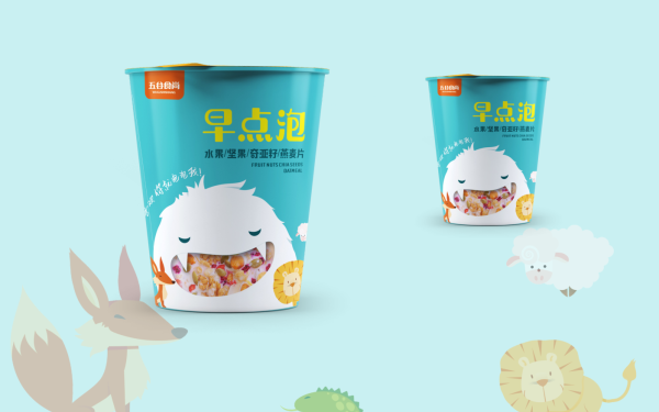 五谷食尚-早点泡品牌logo&燕麦牛奶包装设计