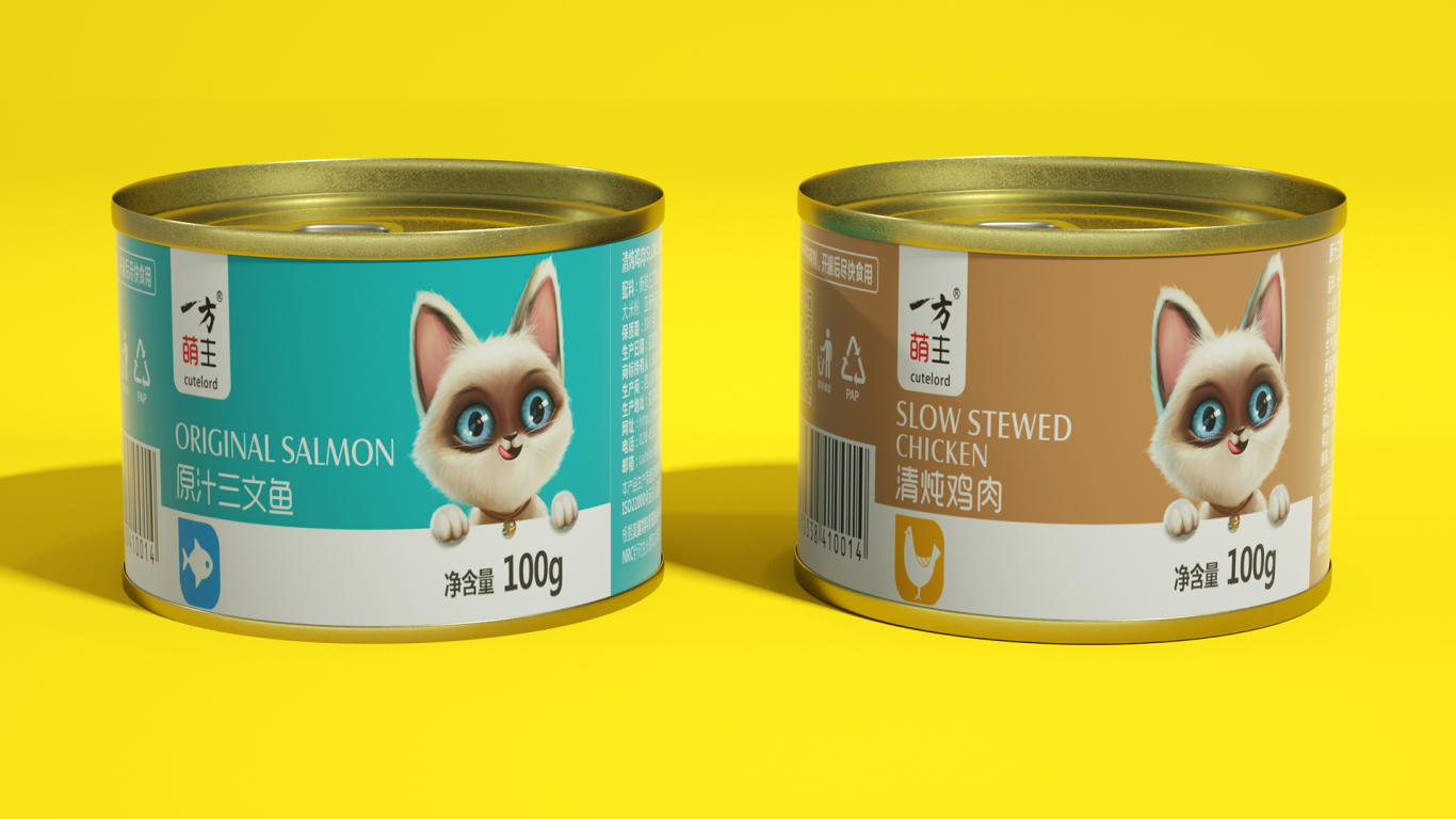 一方萌主貓糧罐頭包裝設計圖0