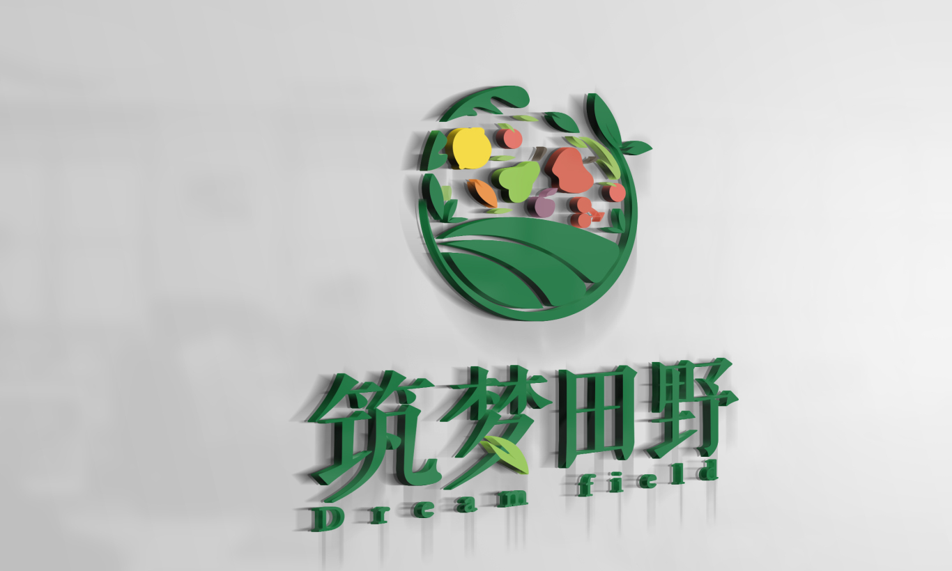 筑梦田野logo品牌设计图1