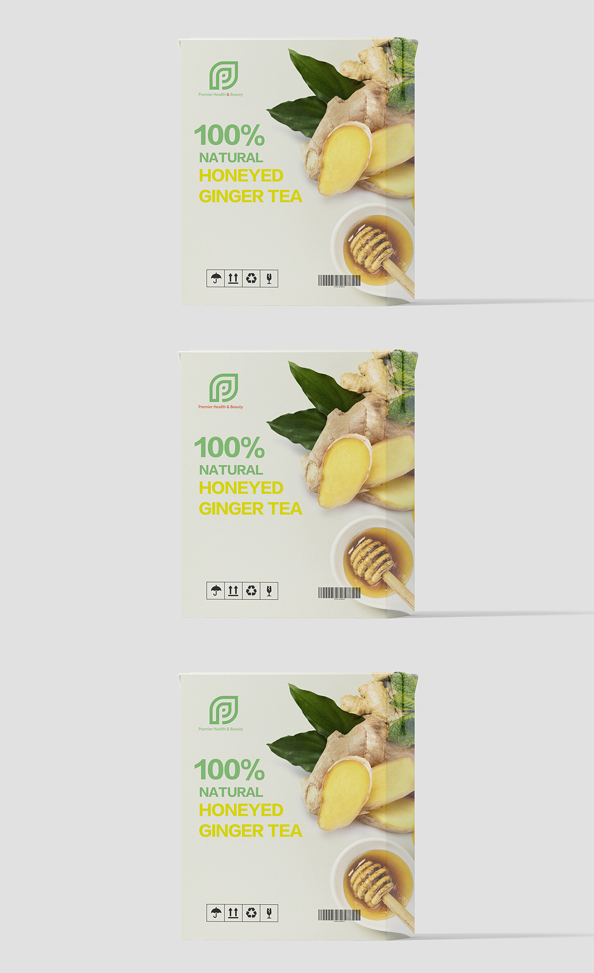 100%蜂蜜姜茶包装盒设计图3