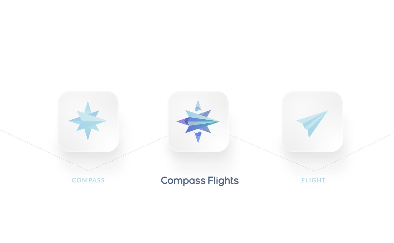 Compass Flights LOGO设计 ｜ B2C订购旅游 ｜ 旅游logo图1