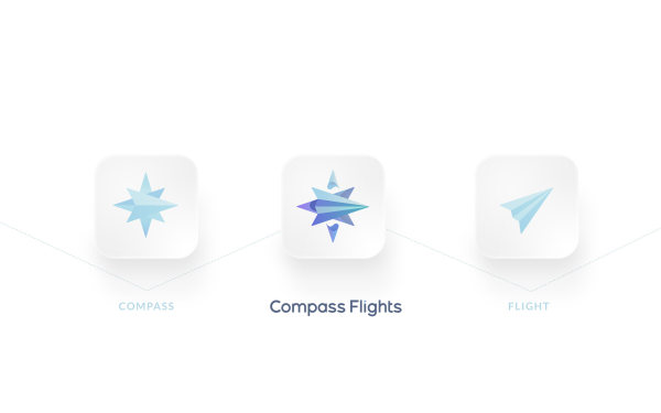 Compass Flights LOGO设计 ｜ B2C订购旅游 ｜ 旅游logo