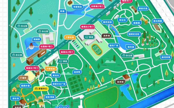 北京市将府公园园区地图设计