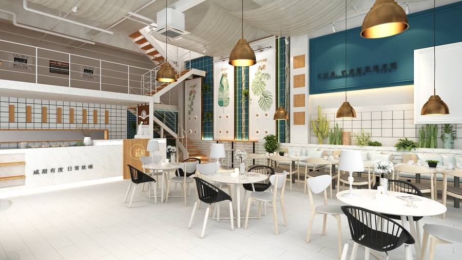 【东营商业空间设计】咸甜网红餐厅工装设计_星狼设计图3