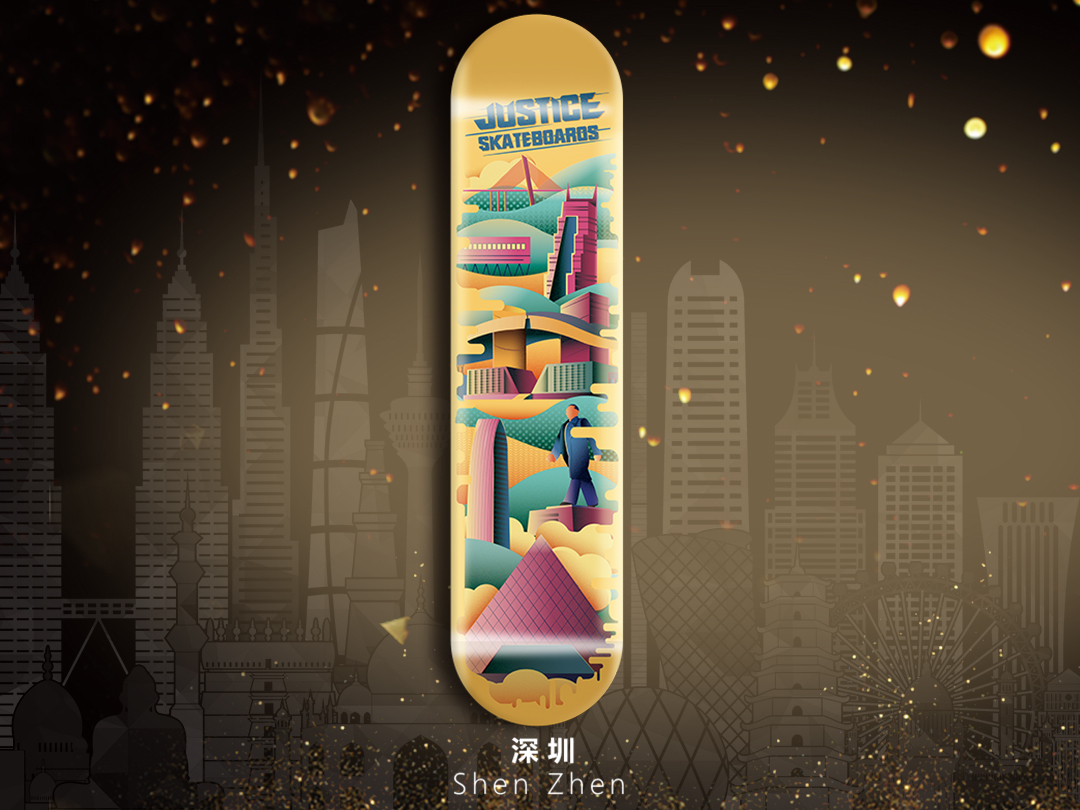 深圳沸点滑板有限公司滑板插画设计图2