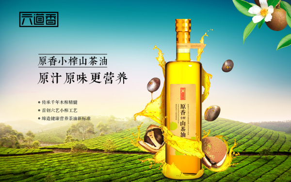 六道香山茶油产品海报