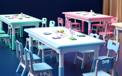 博藝游樂兒童塑料桌椅詳情頁設計