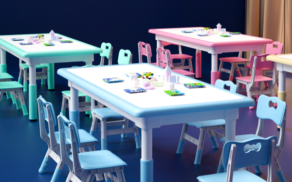 博艺游乐儿童塑料桌椅详情页设计