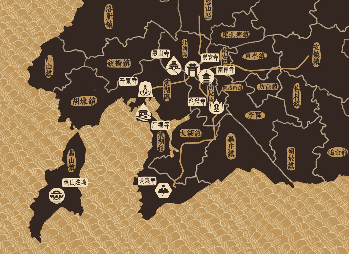 无锡佛寺文化旅游APP界面设计和导视地图绘制图2