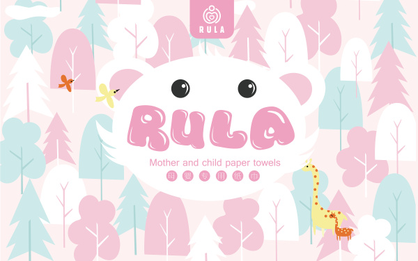 《RULA》-快消品/母婴专用纸巾-包装设计-清新可爱插画风