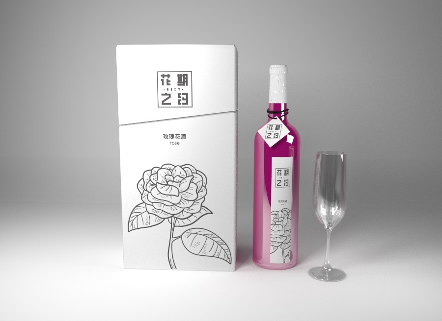 玫瑰酒包装设计图0
