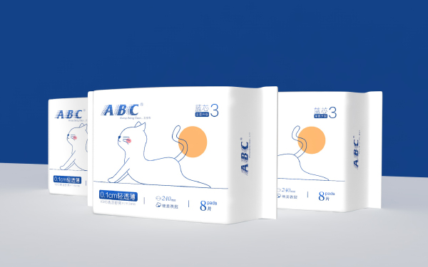 《ABC》-日化快消品-衛生巾包裝設計-優雅/干凈/清透