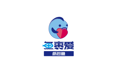 魚裹愛紙包魚logo設計/餐飲logo...