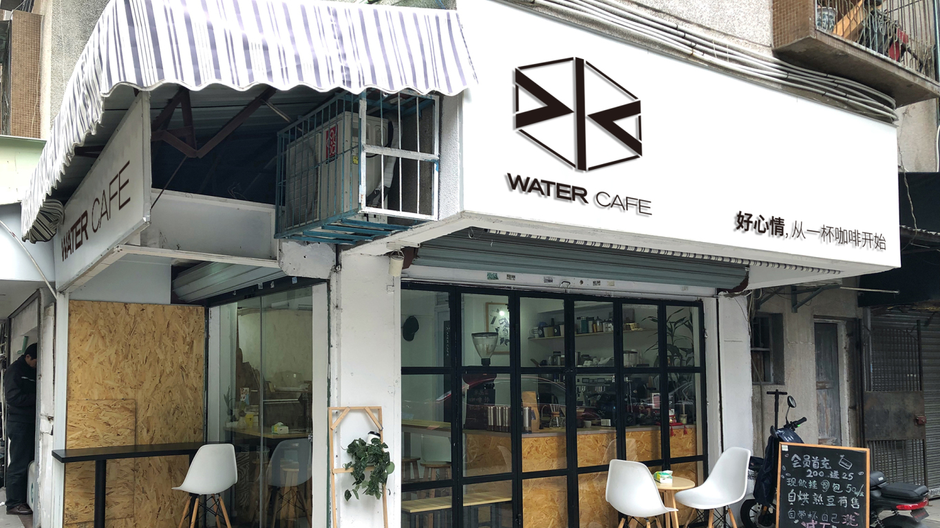 Water cafe 咖啡店品牌LOGO设计图4