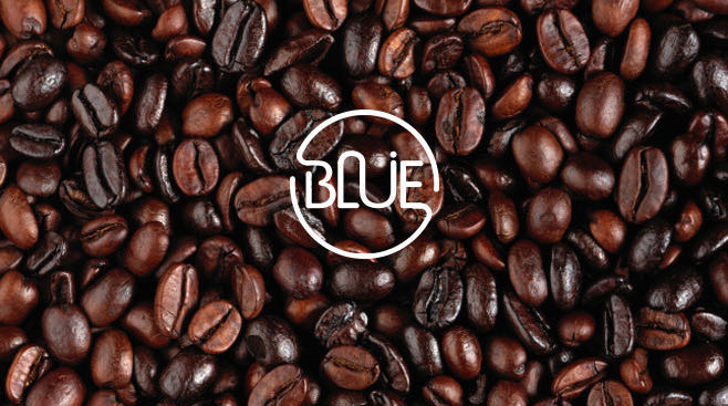 BLUE·七月咖啡LOGO设计