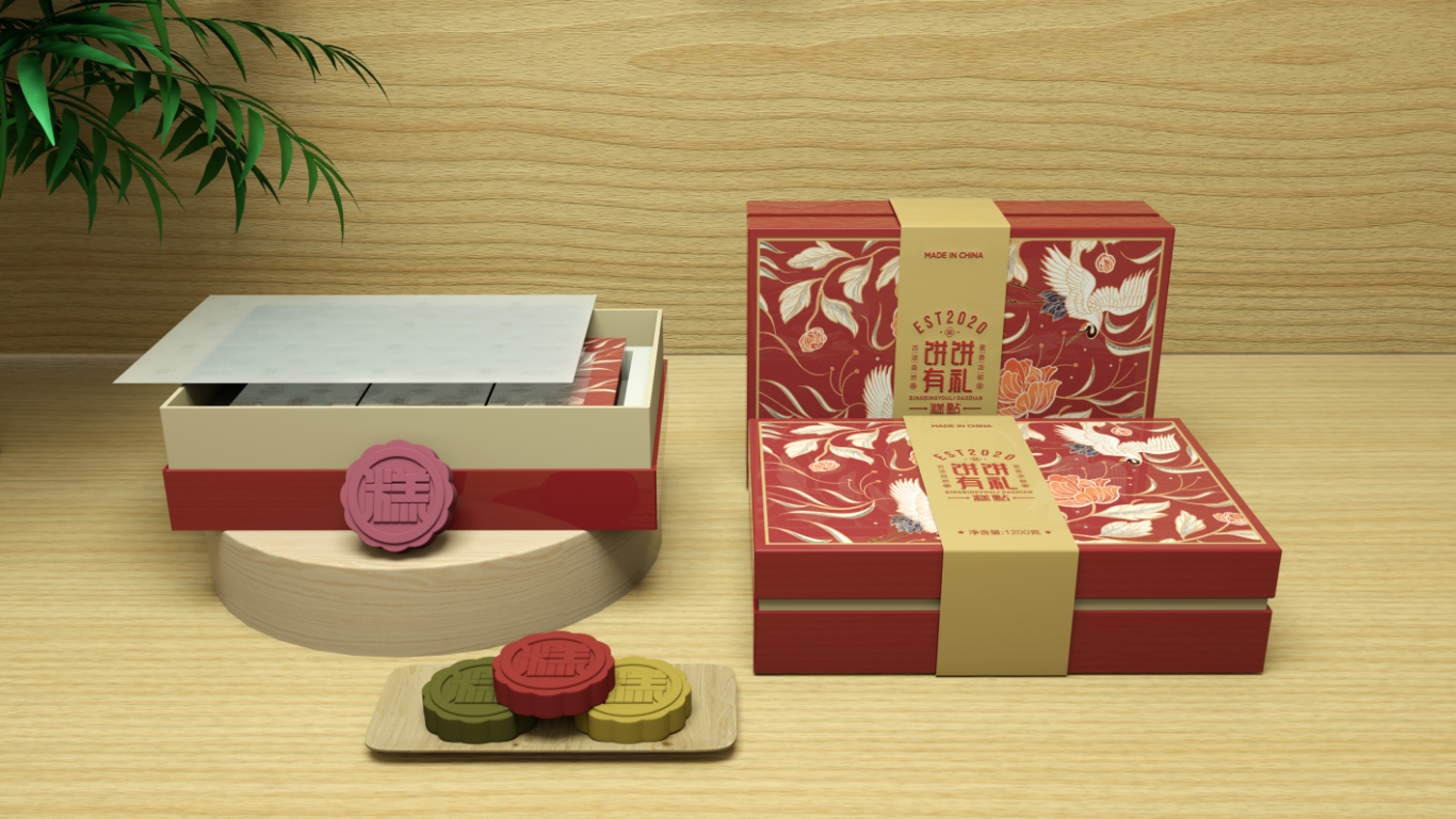 中式糕点店品牌全案设计、糕点包装设计、饼饼有礼图49