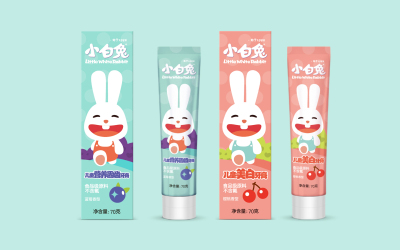 杭州皎洁小白兔儿童牙膏包装设计