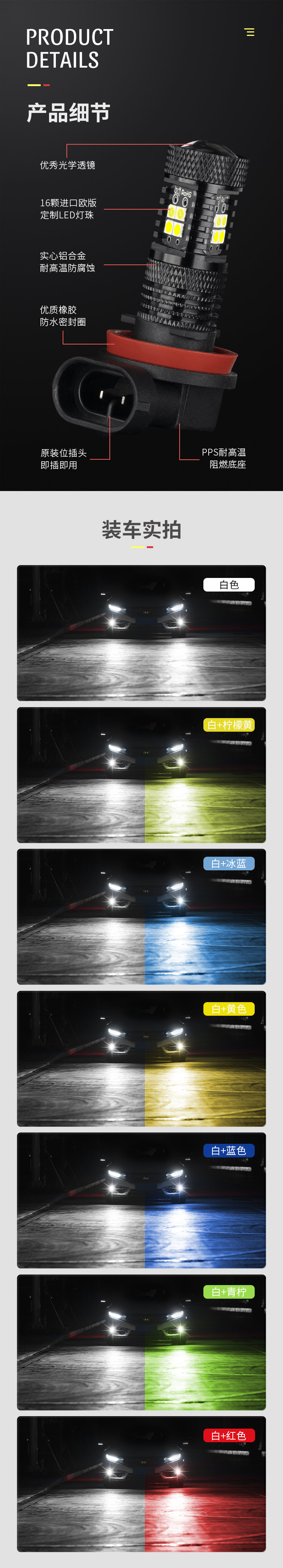 汽車LED霧燈詳情頁設計圖3