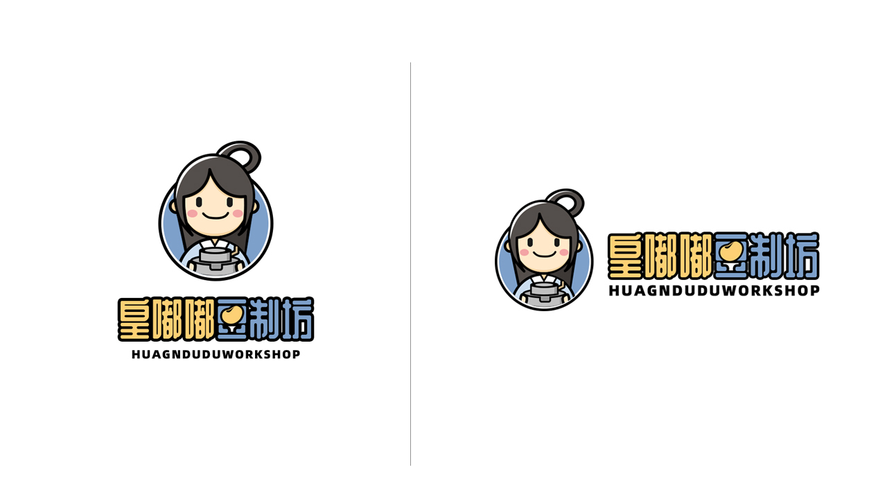 豆腐西施卡通商标logo设计方案图2