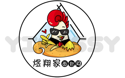 煜翔家面包鸡logo设计