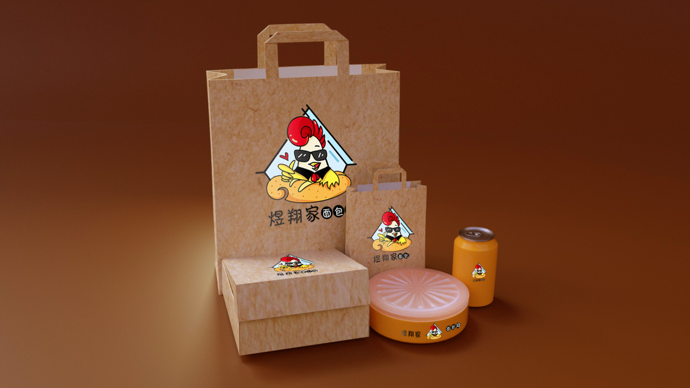 煜翔家面包鸡logo设计图1