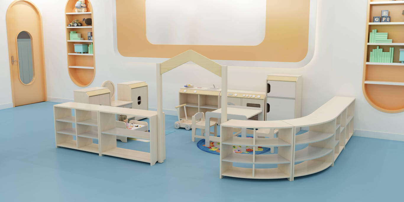 厚樸教育裝備幼兒園活動室家具設計圖1