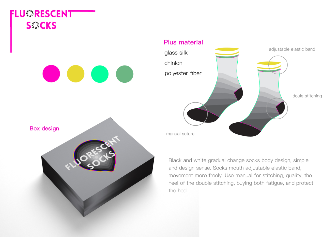 荧光夏日 袜业品牌设计图3