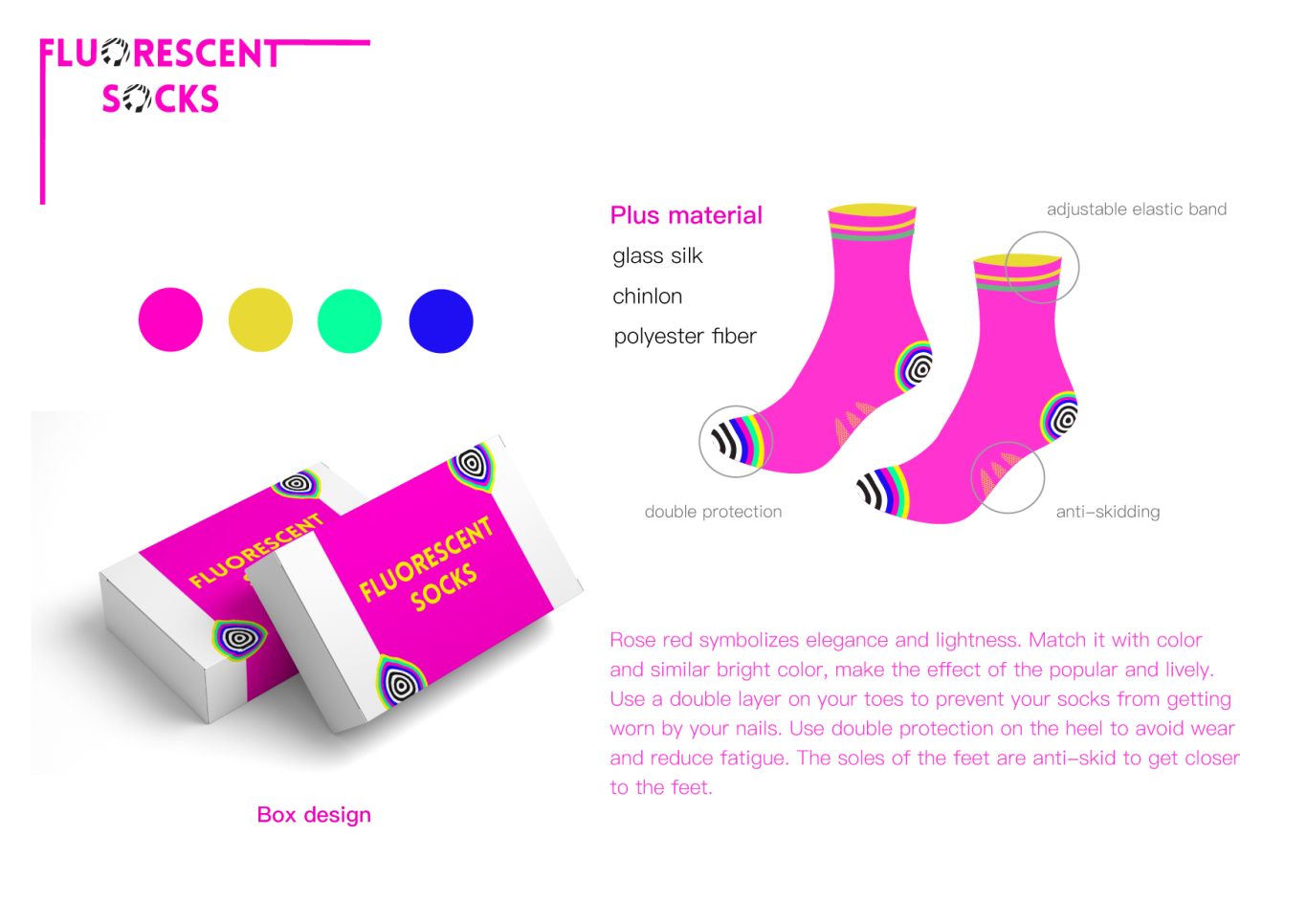 荧光夏日 袜业品牌设计图2