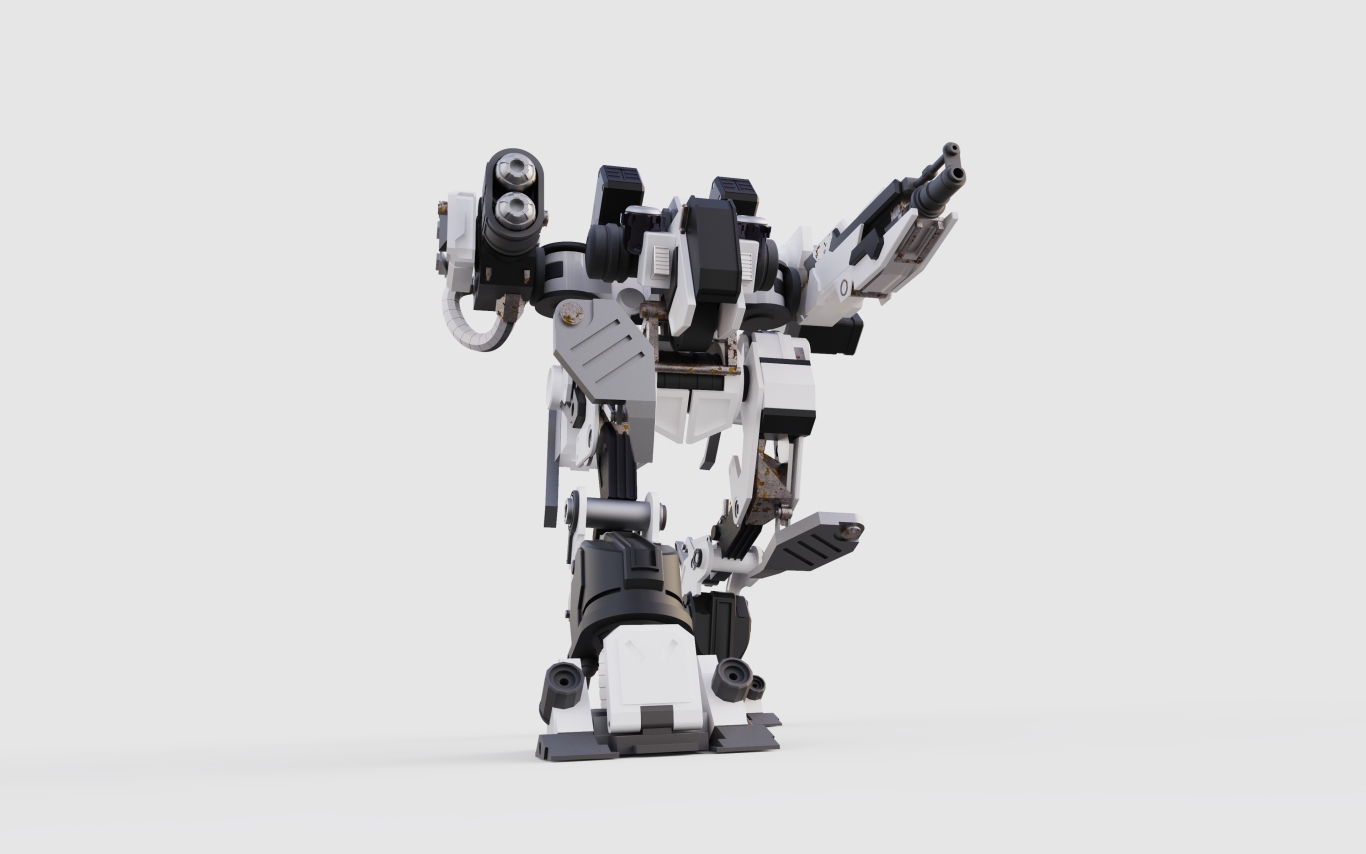 机甲机器人雕塑建模图2